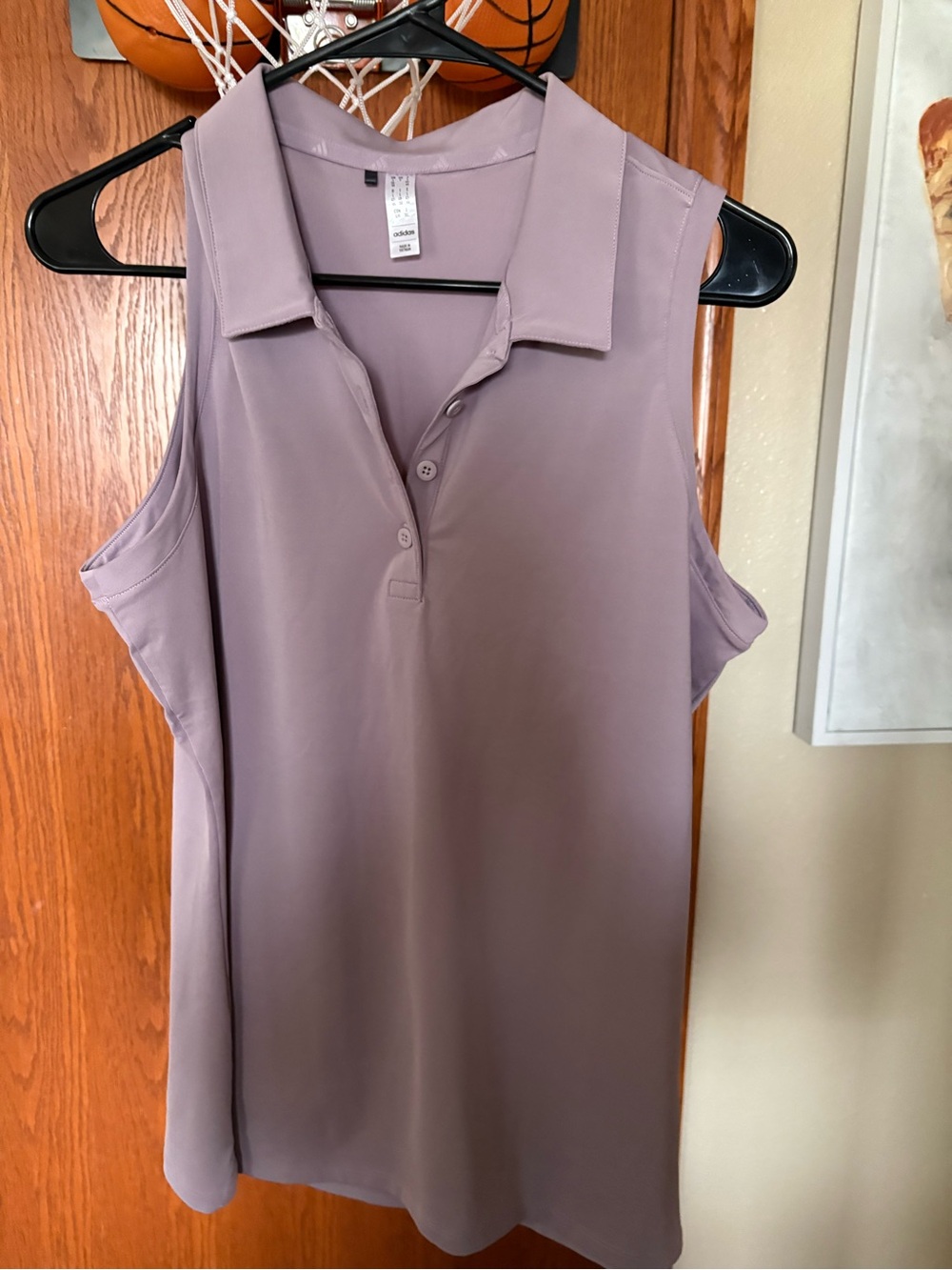adidas Sleeveless Polo Tank Top - Lavender
